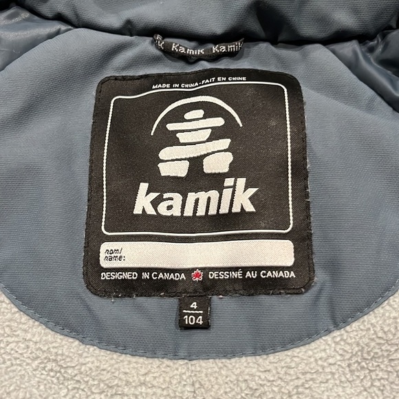 Kamik boys gray winter coat size 4. - Picture 2 of 8